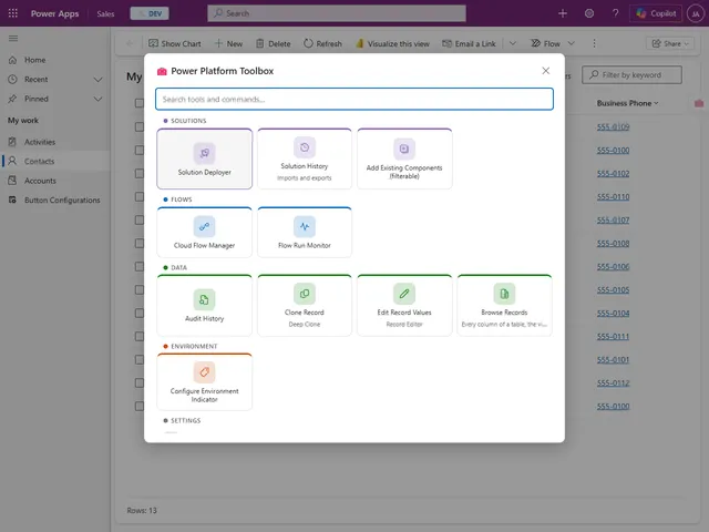 Power Platform Toolbox Visualisierung