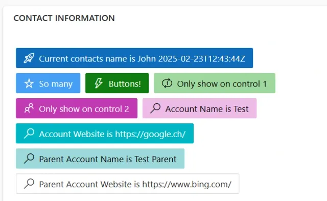 PCF Smart Button Visualisierung